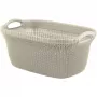 CURVER Knit 40L Cesto de roupa com tampa e pegas integradas, Branco, 59,5 x 38,5 x 27 cm