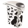 Recipiente de armazenamento de comida para cão Curver Petlife 23L preto com design de pegadas