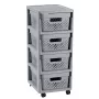 Contentor com rodas Curver Infinity 11L 4 gavetas 30x36x69cm cinzento