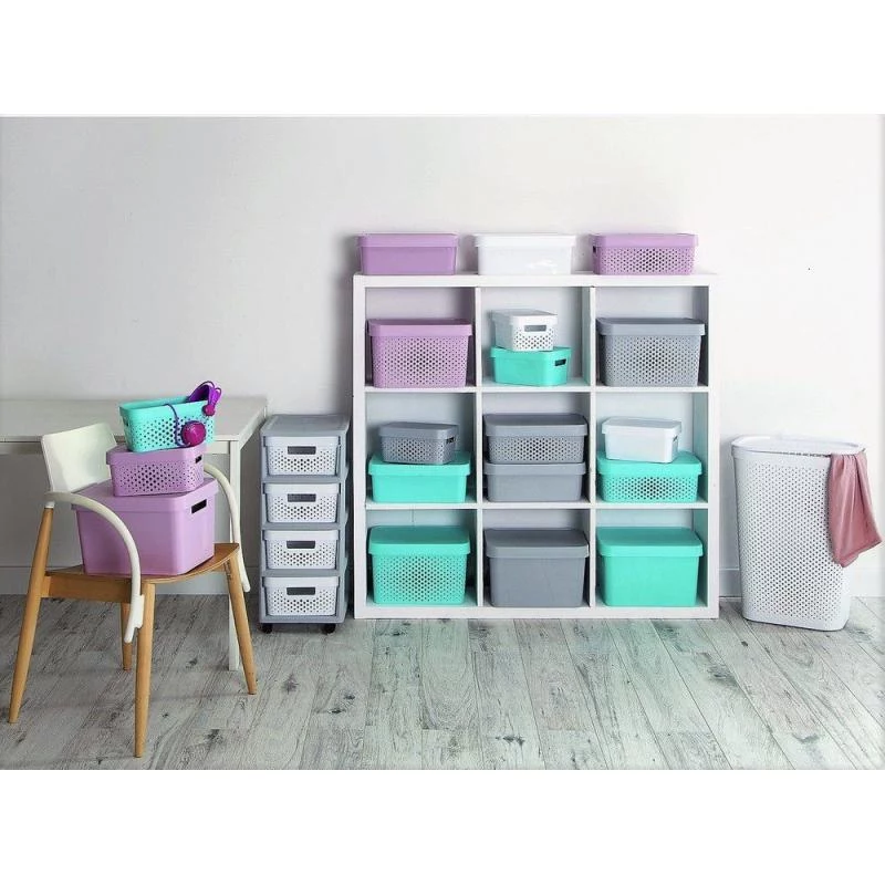 Contentor com rodas Curver Infinity 11L 4 gavetas 30x36x69cm cinzento