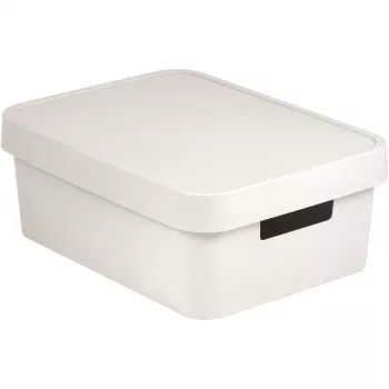 Caixa de arrumação CURVER Infinity Recycled 11L com tampa, branco