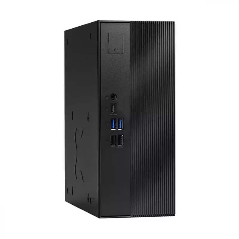 Barebone Mini-PC ASRock DeskSlim B760 - Intel B760, LGA1700, DDR4 SO-DIMM, 2x M.2 PCIe Gen4, HDMI 2.1, DP 1.4, VGA, USB-C, Gigabit-LAN, 1,92L, preto