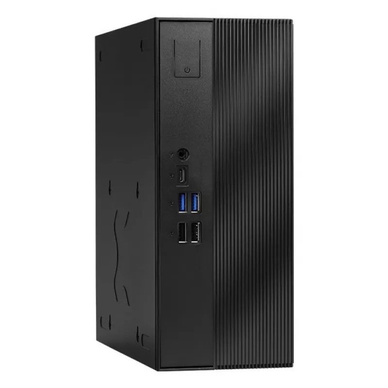 Barebone Mini-PC ASRock DeskSlim X600, socket AMD AM5, DDR5 SO-DIMM, PCIe Gen5 M.2, 2,5GbE, sem RAM/armazenamento/SO, preto