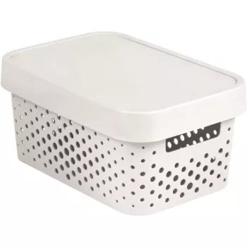 Caixa de arrumação CURVER Infinity Recycled 4,5L com tampa, branco