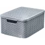 Caixa de arrumação CURVER Style M com tampa, 39,3 x 29,3 x 18,7 cm, cinzento-claro, dobrável