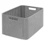 Caixa de arrumação CURVER Style L 43,6 x 32,6 x 23 cm cinzento-claro efeito rattan 33L