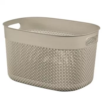 CURVER Filo L Cesto de armazenamento 18L 38x28x22cm bege efeito entrançado