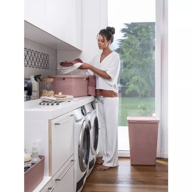 CURVER Caixa de roupa Jute 58L rosa 43x34x60cm