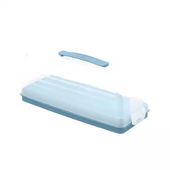 Curver Caixa de transporte retangular para bolo 35,5 x 15 x 14,2 cm azul