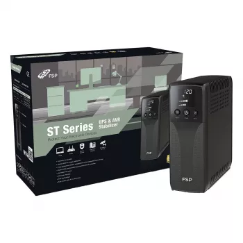 FSP ST 1200 Tower 1200VA 720W UPS line-interactive com 4 tomadas Schuko e proteção RJ45