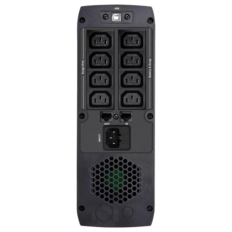 FSP ST 1500 Tower UPS line-interactive 1500VA 900W com 8 tomadas IEC C13, USB e RS-232, proteção contra sobretensão RJ45