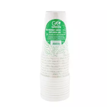 GOGREEN Copos de café ecológicos com tampas 320 ml 10 unid.