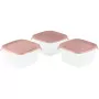 CURVER Fresh&Go Conjunto de Caixas de Armazenamento Quadradas 3x1,2L Rosa