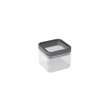 CURVER Kara Recipiente Hermético para Alimentos Secos 0,5L, Corpo Transparente com Tampa Clip-On Cinzento-Escuro, Plástico SAN Sem BPA, Empilhável