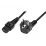 IEC LOCK Cabo de Bloqueio Schuko Angular para IEC C13 Reto 1,5m Preto 10A 250V