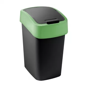 CURVER Flip Bin 9L Preto/Verde Balde do Lixo