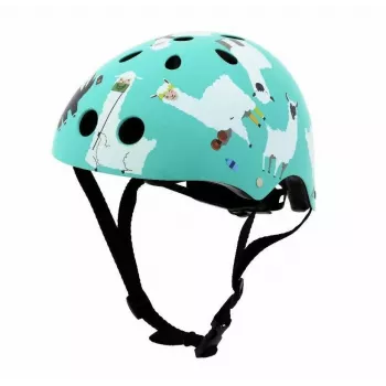 Hornit Llama Capacete de Bicicleta para Criança, Médio 53-58cm, Branco/Multi, Luz LED LLM921