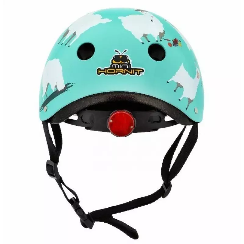 Hornit Llama Capacete de Bicicleta para Criança, Médio 53-58cm, Branco/Multi, Luz LED LLM921