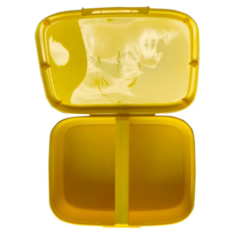 CURVER Snap Box caixa de armazenamento retangular para alimentos com divisória 1,8L amarelo Kawaii