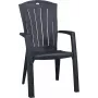 KETER Santorini cadeira de jardim empilhável em alumínio cinzento textilene resistente aos UV e às intempéries 110 kg