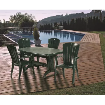 KETER Santorini cadeira de jardim empilhável em alumínio cinzento textilene resistente aos UV e às intempéries 110 kg