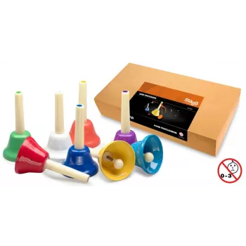 Stagg SHBSET conjunto de 8 campainhas diatónicas com código de cores e estojo de transporte