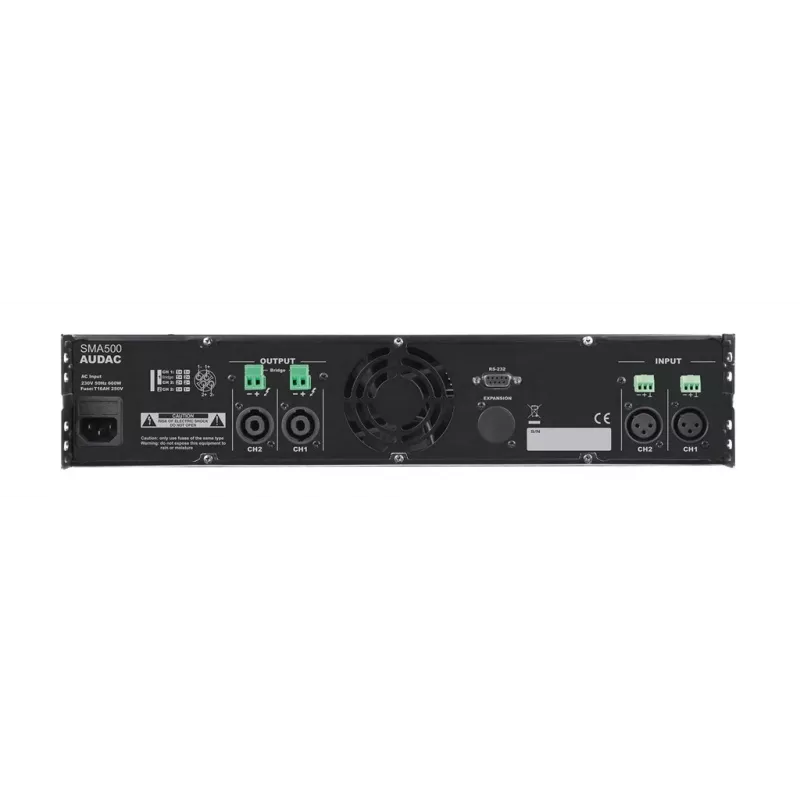 AUDAC SMA500 amplificador de áudio de 2.0 canais, preto