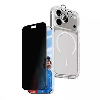 Pacote 3-em-1 PanzerGlass PG PGC Privacy Flagship para iPhone 18 Pro
