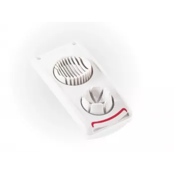 Cortador de ovos Combi LEIFHEIT – cortador de ovos e divisor de ovos em 8 partes 2-em-1, branco