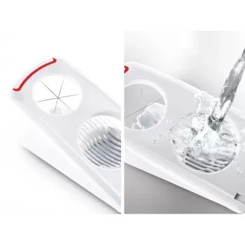 Cortador de ovos Combi LEIFHEIT – cortador de ovos e divisor de ovos em 8 partes 2-em-1, branco