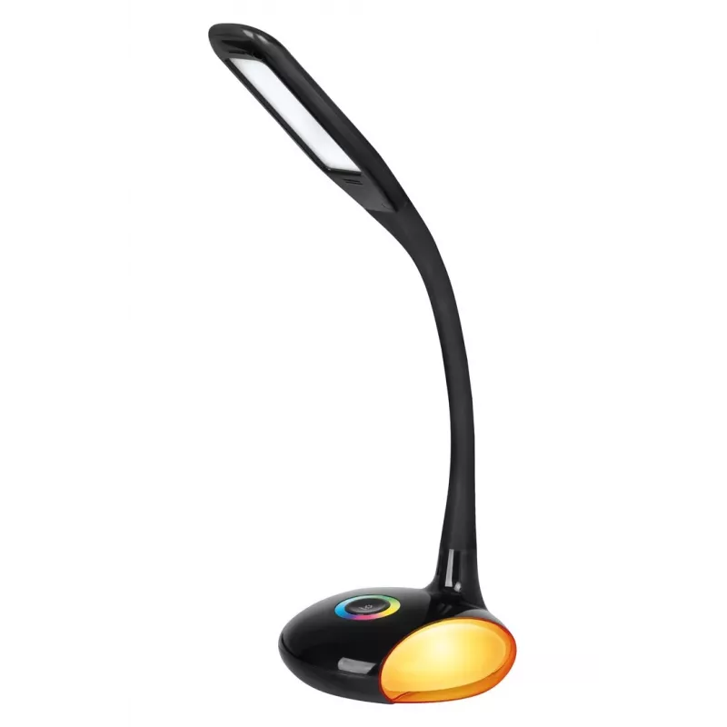 Candeeiro de secretária LED Activejet AJE-VENUS RGB preto com base RGB, luz principal 7W, base RGB 3W, 400lm, 3000K/4500K/6000K, controlo tátil, braço flexível