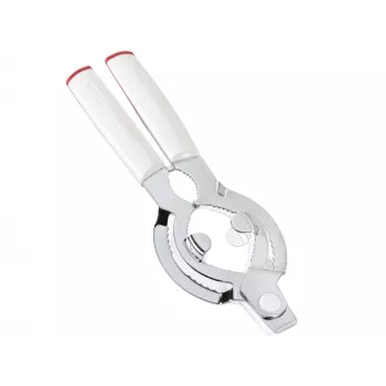 Abre-garrafas LEIFHEIT ComfortLine 103135 – assistente de rosca sem esforço, punho ajustável, lavável na máquina de lavar louça, branco/cinzento