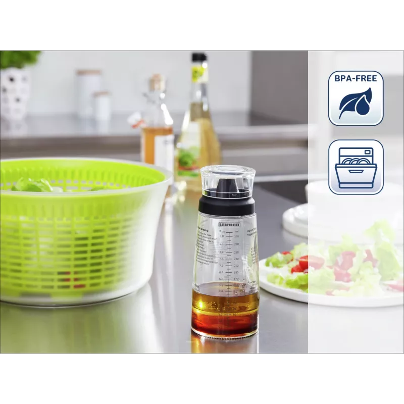 Misturador de molho para salada LEIFHEIT 300 ml, transparente/verde