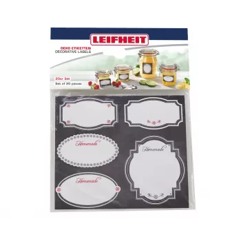 LEIFHEIT conjunto de autocolantes decorativos para frascos, preto & branco