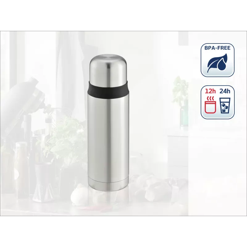 Garrafa térmica LEIFHEIT Thermos Coco 0,5L em aço inoxidável com isolamento a vácuo, prateada