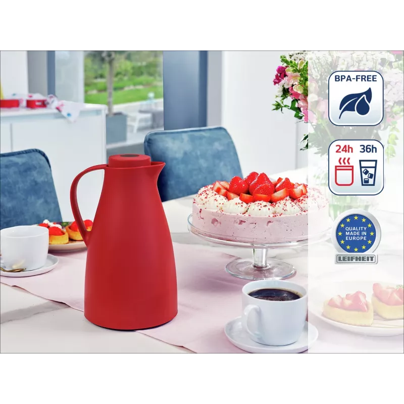 Garrafa térmica LEIFHEIT Thermos Harmonic vermelha com isolamento a vácuo 1,0 L