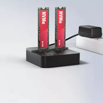 Dock AXAGON ADSA-M2C22L para dois SSD M.2 NVMe, USB-C 20Gbps, função de clonagem