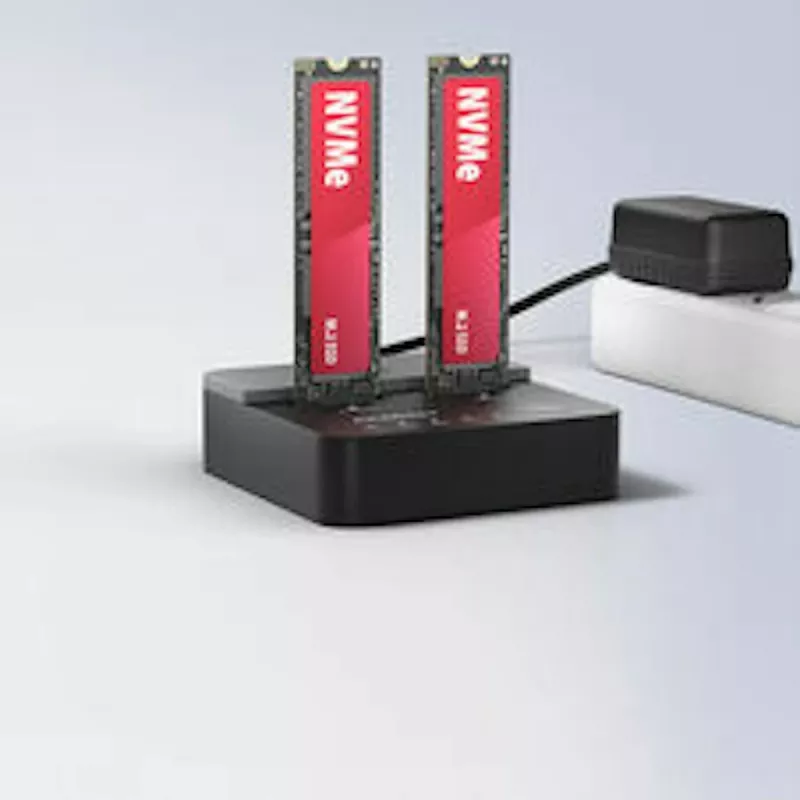 Dock AXAGON ADSA-M2C22L para dois SSD M.2 NVMe, USB-C 20Gbps, função de clonagem