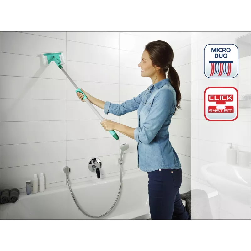 Escova para azulejos e casa de banho LEIFHEIT com cabo telescópico 93-150 cm Micro Duo