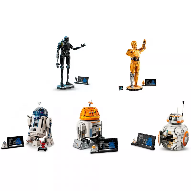 Conjunto LEGO Star Wars Droid (BB-8, R2-D2, BB-9E) droides robôs controlados por app