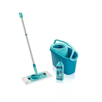 LEIFHEIT conjunto de limpeza de pavimentos Clean Twist M Ergo com Power Cleaner 1L, sistema Spin-Mop, verde/branco