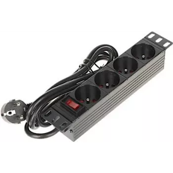 Régua de tomadas DELTA PD-4/R10 de 4 tomadas com cabo de 10 m, preta