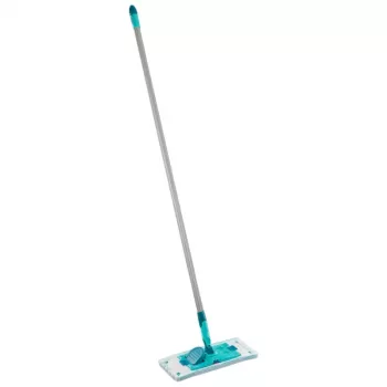Esfregona plana LEIFHEIT POWER CLEAN M Micro Duo com cabo telescópico, 33 cm, verde/branco/cinzento