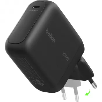 Belkin BOOSTCharge 100W carregador de parede USB-C GaN - preto WCH025KQBK