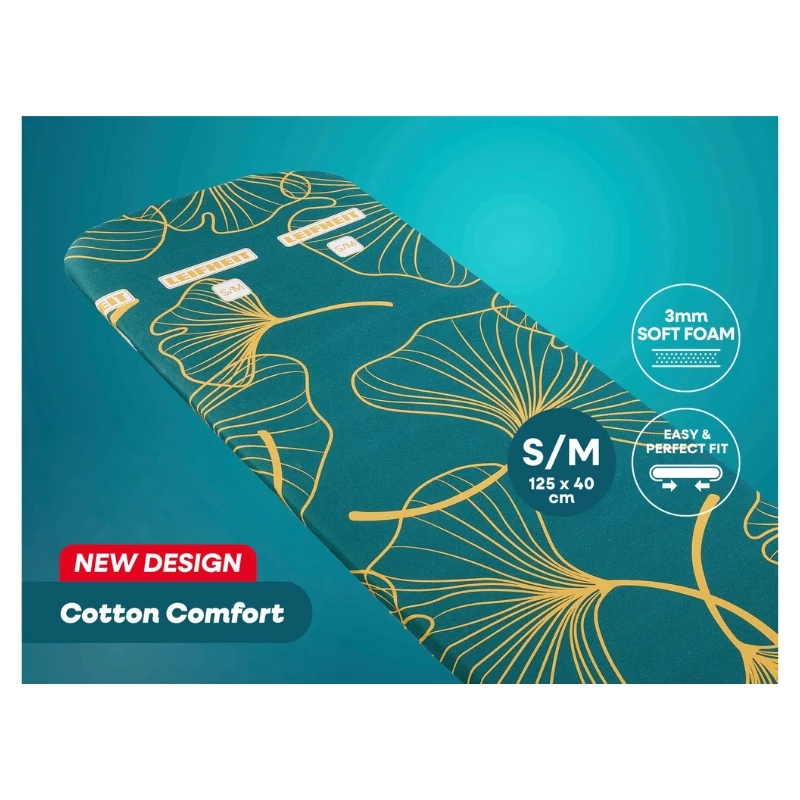 Capa de tábua de passar a ferro LEIFHEIT Cotton Comfort S/M 125x40 cm azul/branco às riscas
