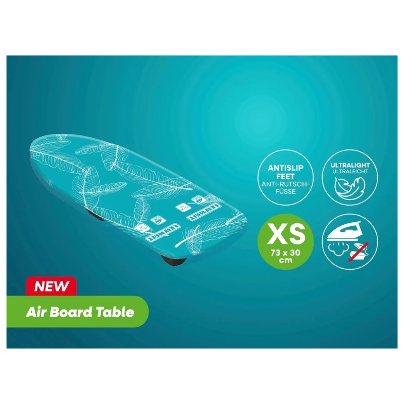 Tábua de passar a ferro LEIFHEIT Air Board Table Compact 70x30 cm, Thermo-Reflect, dobrável, azul/branco