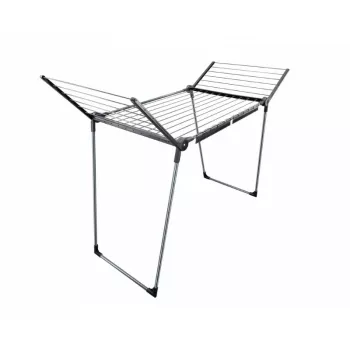 LEIFHEIT Pegasus 180 Solid Black Estendal de asas, 18 m de comprimento de secagem, dobrável, inoxidável, interior/exterior