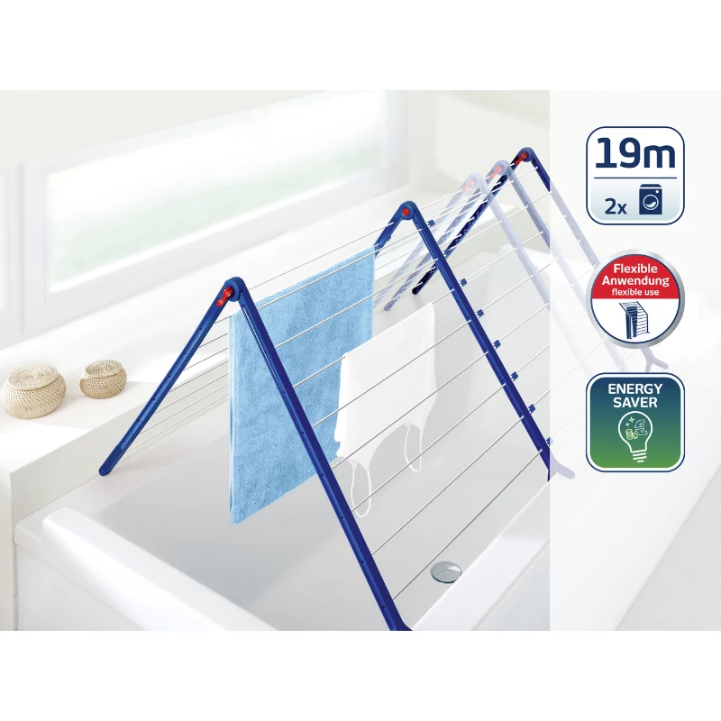 Estendal de banheira extensível LEIFHEIT Pegasus Bath 190 19m branco/azul
