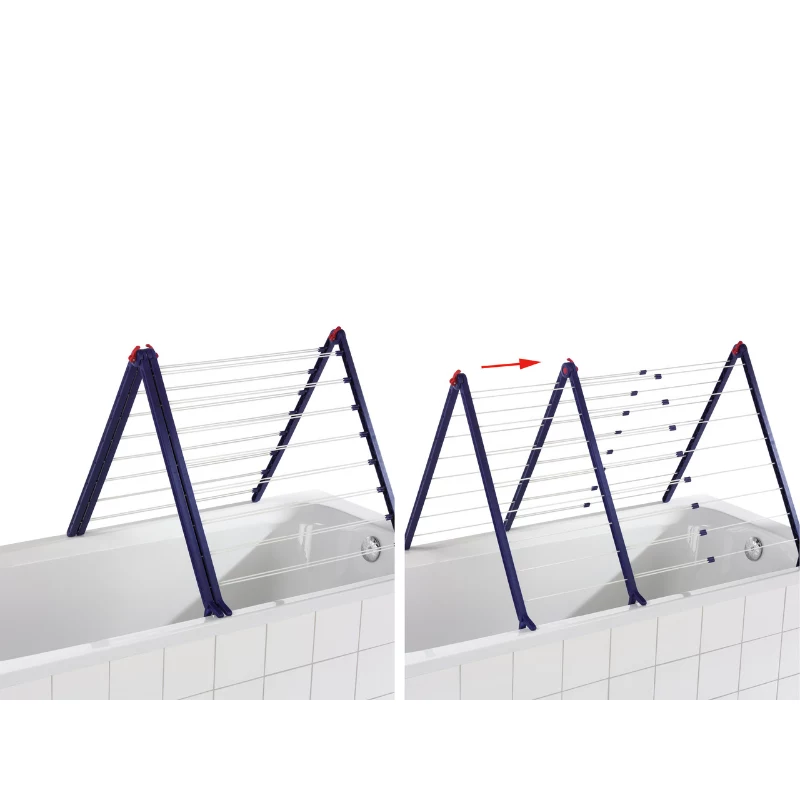 Estendal de banheira extensível LEIFHEIT Pegasus Bath 190 19m branco/azul