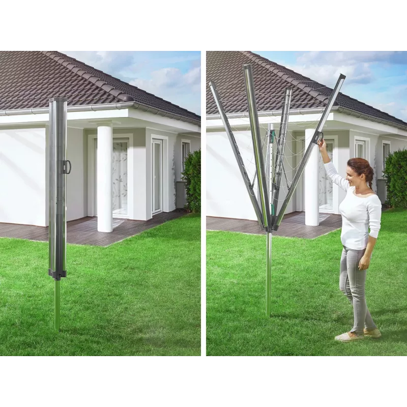 Estendal de varão LEIFHEIT Linomatic 500 Plus 50m prateado/verde